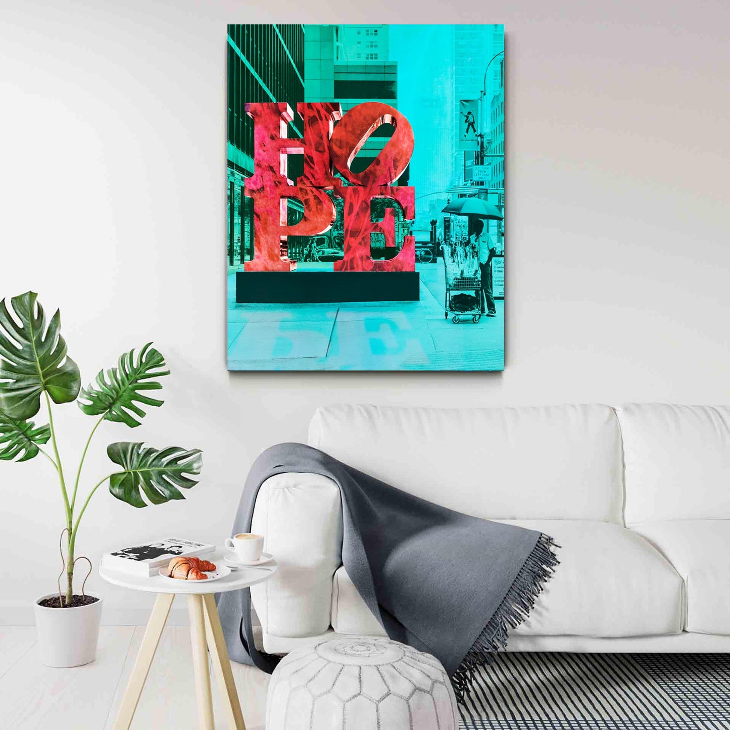 HOPE, Pink on Teal Combination