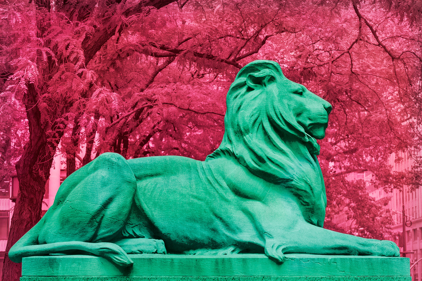 NEW YORK LIBRARY LION, Fortitude in Teal