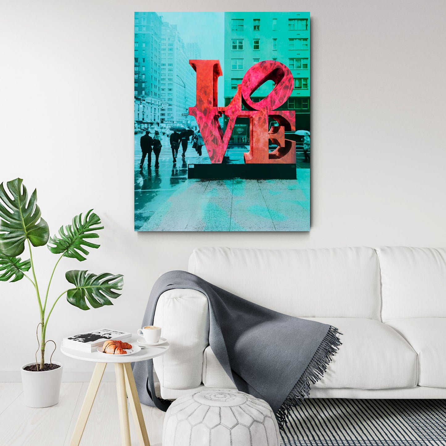 LOVE, Pink on Teal Combination
