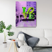 Load image into Gallery viewer, LOVE, Green on Violet Combination
