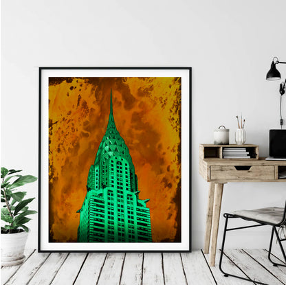 CHRYSLER BUILDING IN GREEN