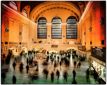 Load image into Gallery viewer, grand central station pop art mixed media photo with paint splashes and intense colors
