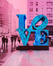 Load image into Gallery viewer, robert indiana inspired pop art image of LOVE in New York City
