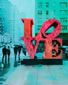 robert indiana inspired pop art photograph of LOVE in New York City