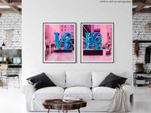 Load image into Gallery viewer, LOVE, Blue on Pink Combination
