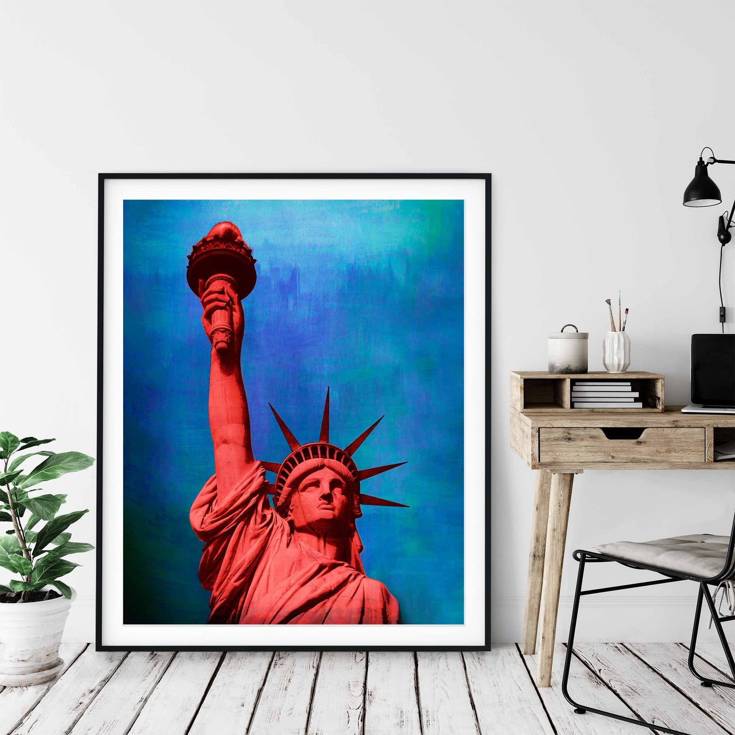 STATUE OF LIBERTY IN RED