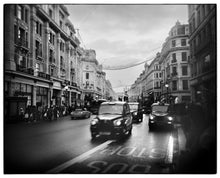 Load image into Gallery viewer, fine art black and white  photography photographs for sale by fine artist black cab taxi london england
