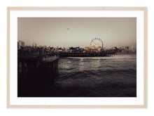 Load image into Gallery viewer, neutral tone fine art image of the santa monica pier at sunset
