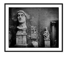 Load image into Gallery viewer, black and white fine art image of decaying parts of caesar at capitoline hill in rome italy
